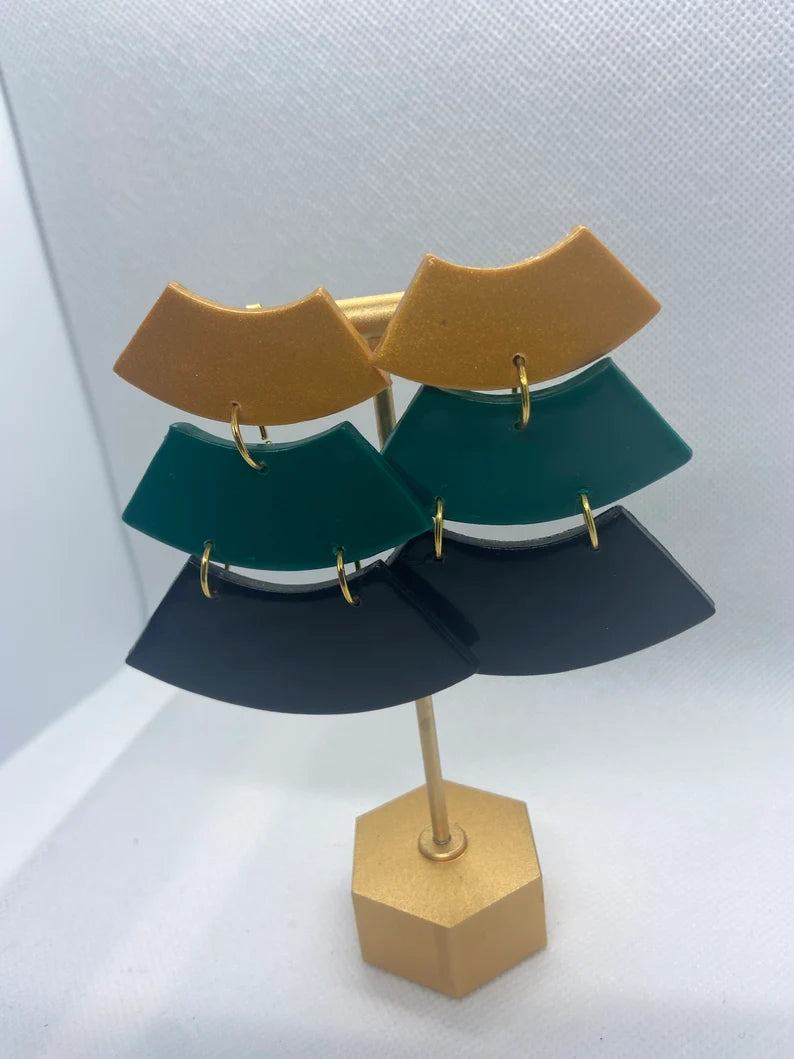 Handmade polymer clay statement earring - Dreamal Dezignz