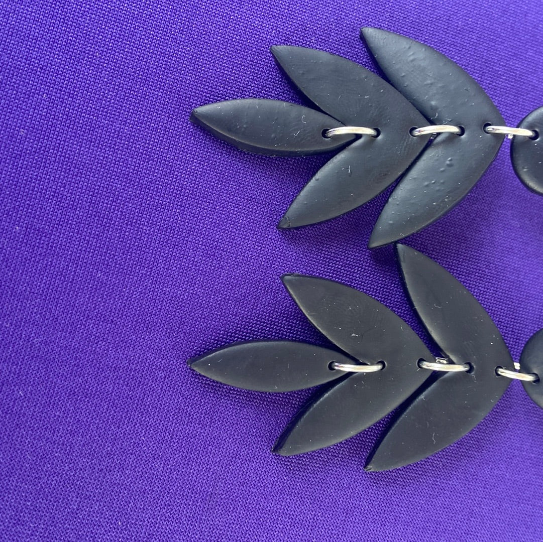 Polymer Clay leaf dangle earring
