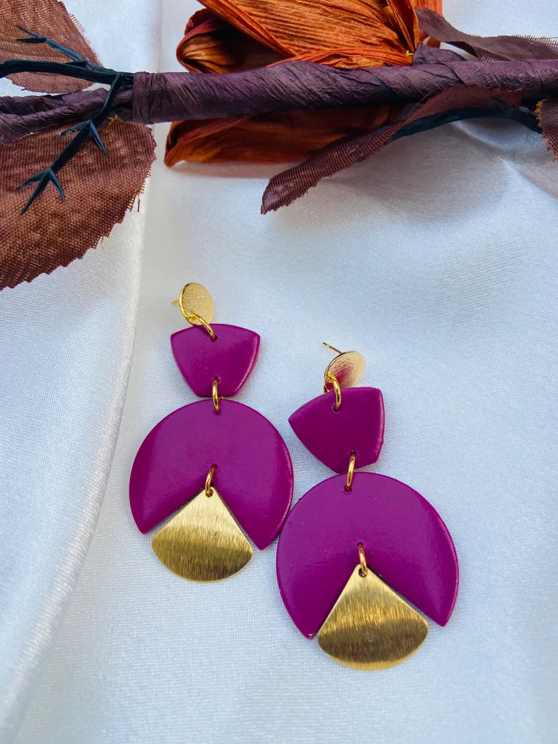 Handmade Polymer Clay Dangle Earrings - Dreamal Dezignz