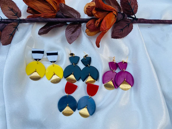 Handmade Polymer Clay Dangle Earrings - Dreamal Dezignz