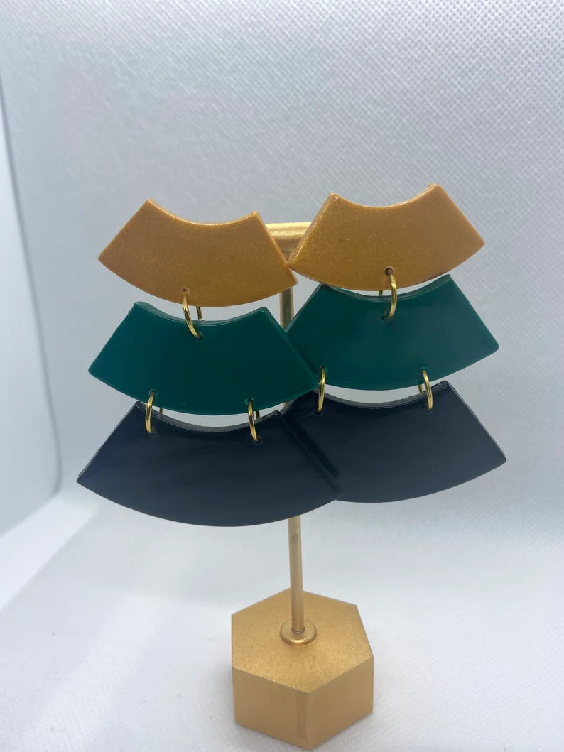 Handmade polymer clay statement earring - Dreamal Dezignz