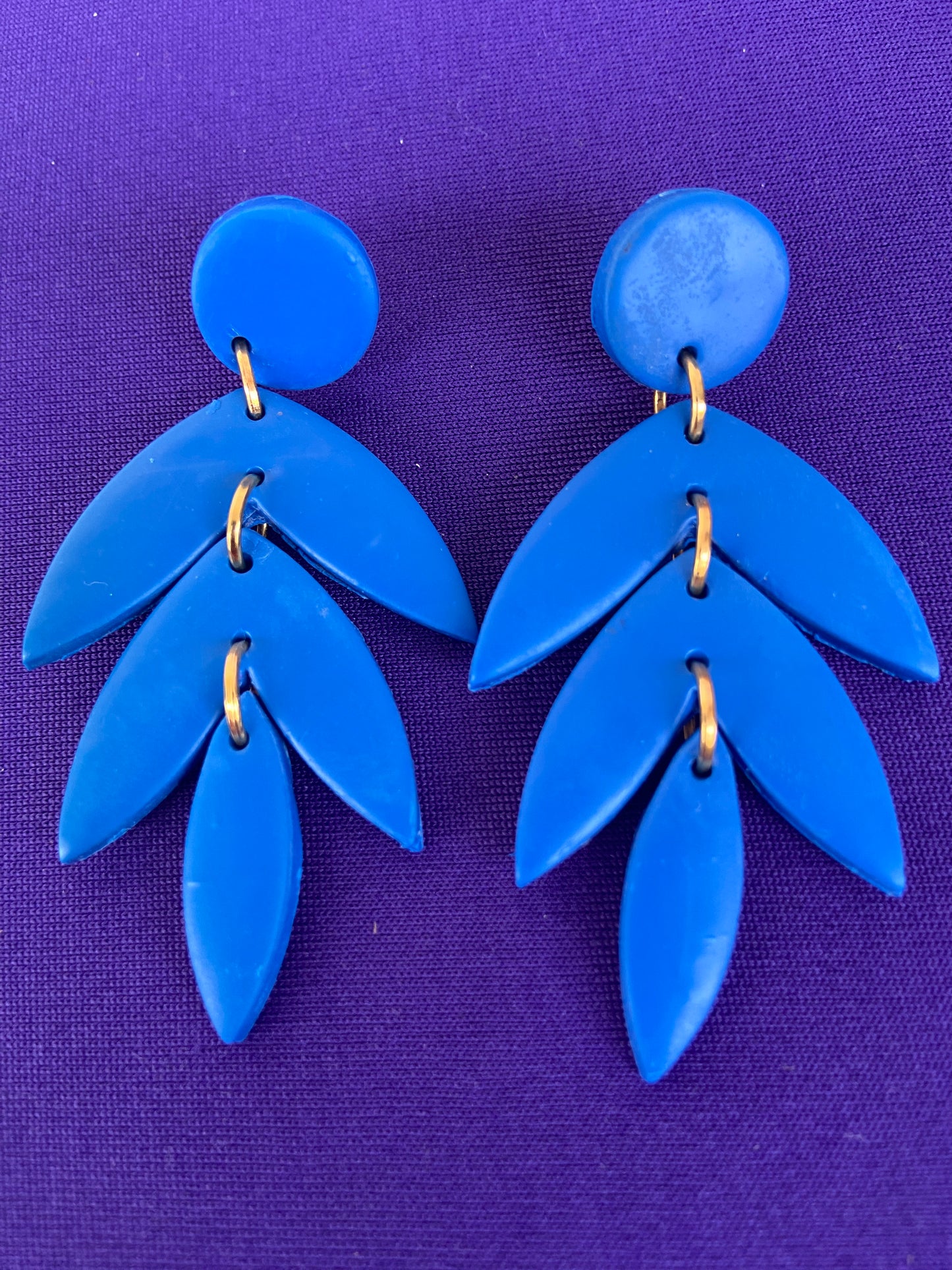 Polymer Clay leaf dangle earring