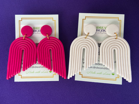 Polymer Clay arch statement earring