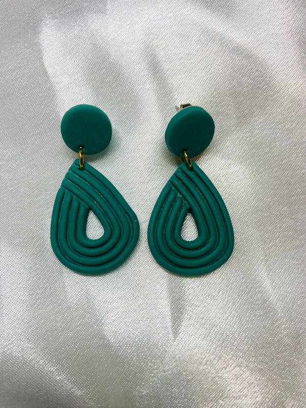 Teardrop polymer clay earrings