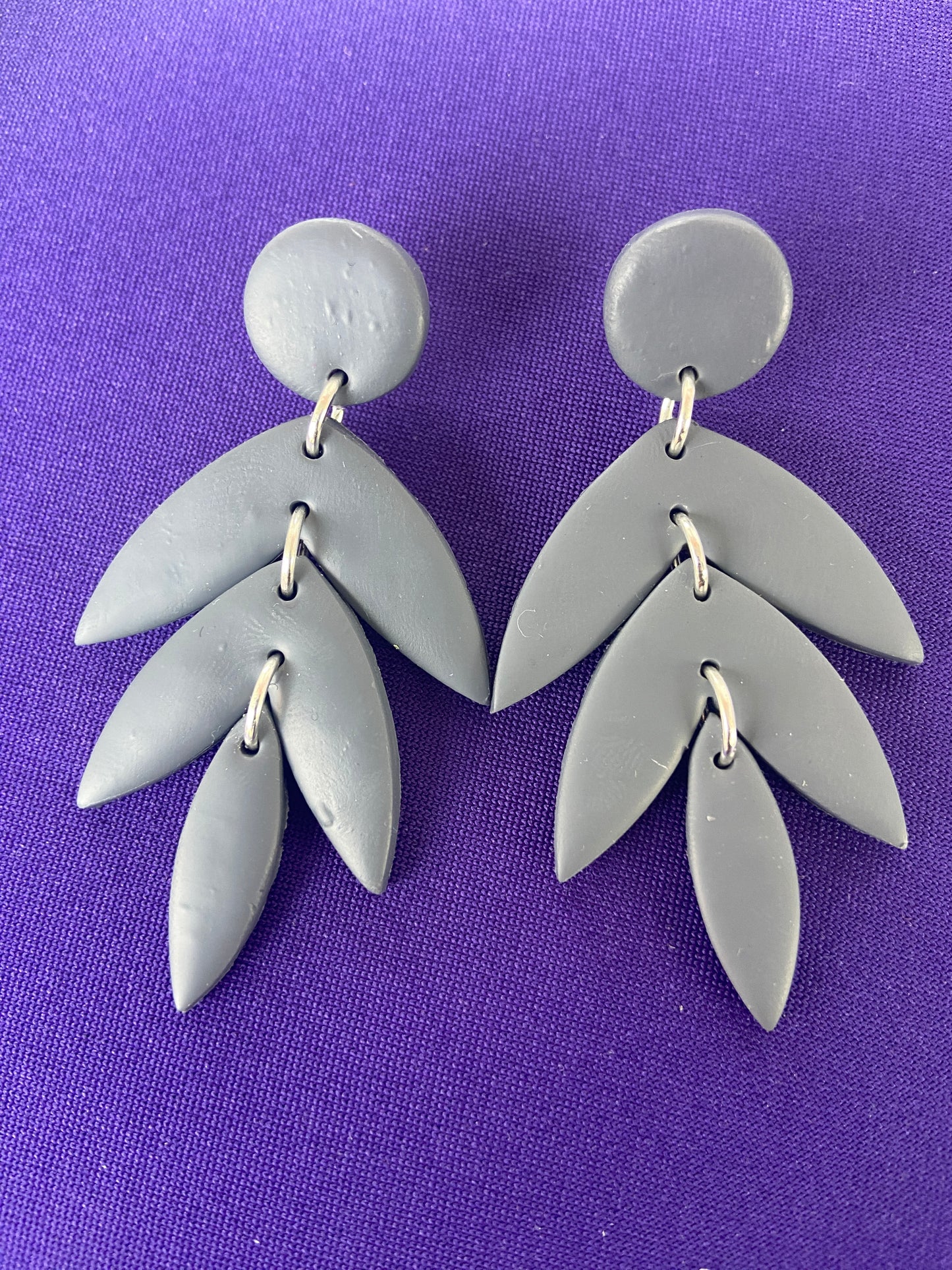 Polymer Clay leaf dangle earring