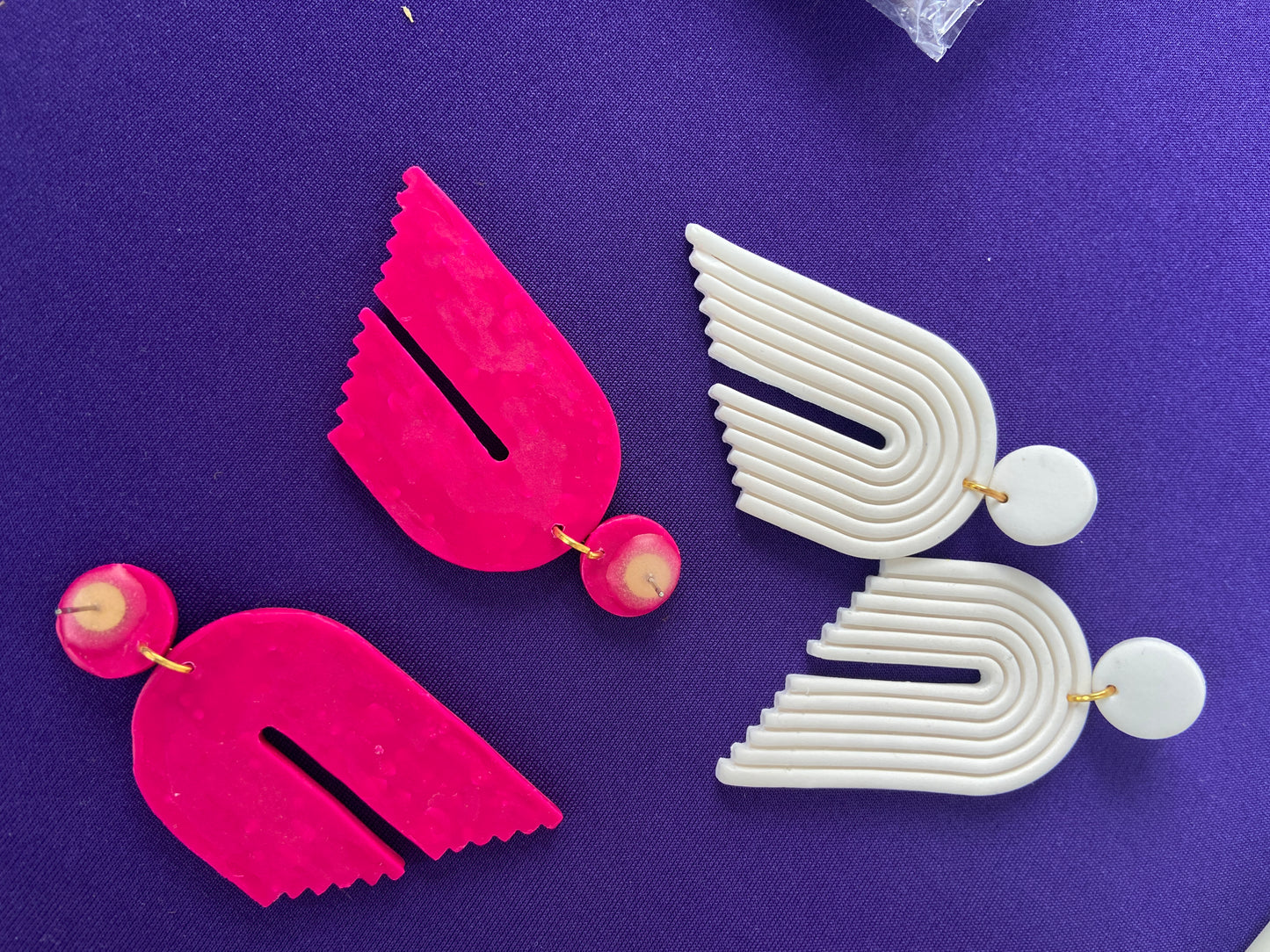 Polymer Clay arch statement earring