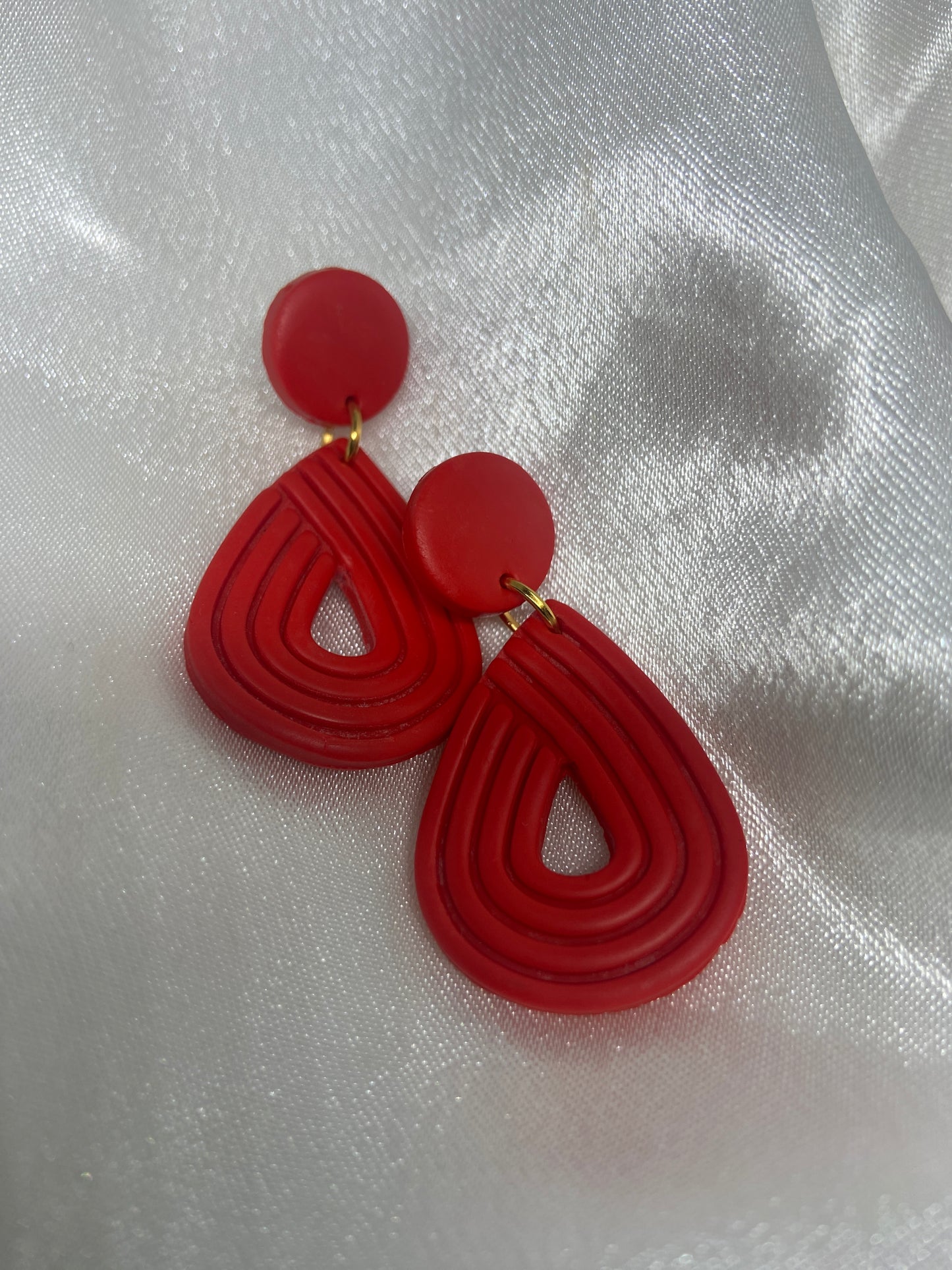 Teardrop polymer clay earrings