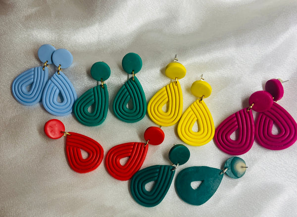 Teardrop polymer clay earrings