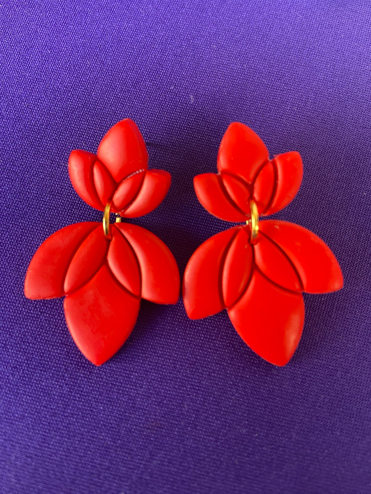 Water Lily Polymer Clay earrings