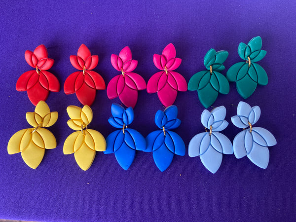 Water Lily Polymer Clay earrings