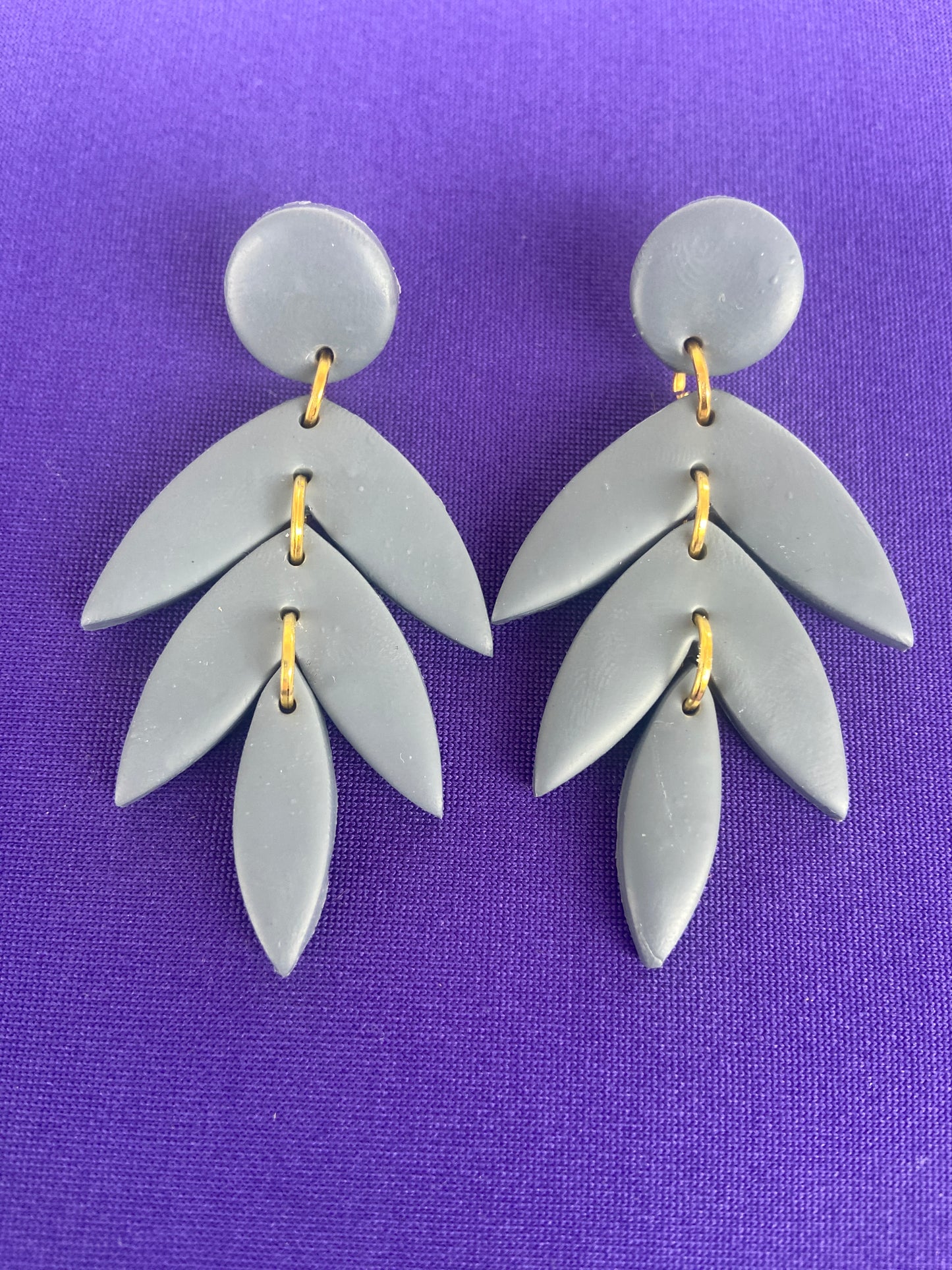 Polymer Clay leaf dangle earring