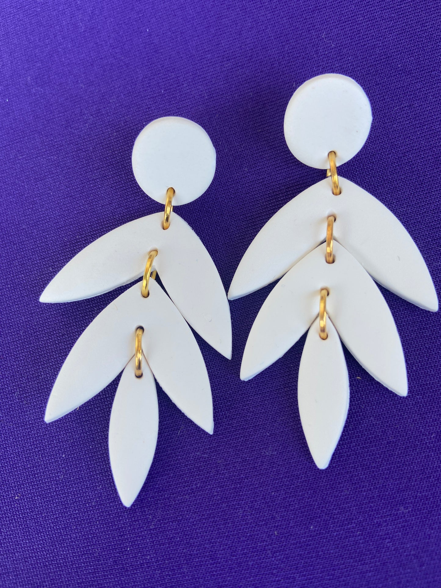 Polymer Clay leaf dangle earring